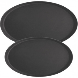 Oval zásobník protišmykový čierny 51x63, 5 cm