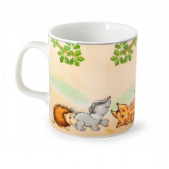 Hrnček s uškom 225ml porcelan Lesne zvieratka balene po 6 kusov