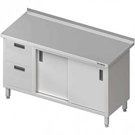 Stôl blok priečne s dvomi zásuvkami (l), posuvné dvere 1400x600x850 mm